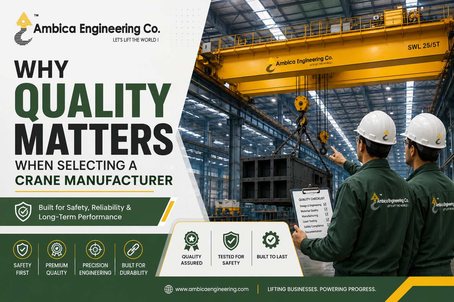 Why Quality Matters When Selecting a Crane Manufacturer